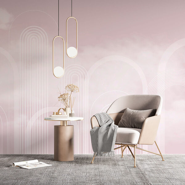 Wall murals White lines on a pink background (SKU: w01503v3) Wall murals Wall murals White lines on a pink background (SKU: w01503v3)