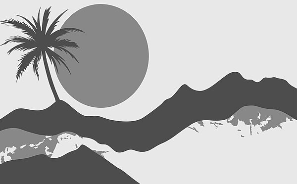 Palm tree and a sun Palm tree and a sun