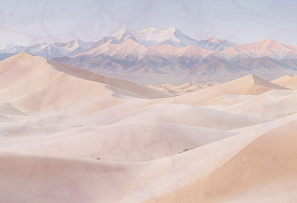 Sand dunes with mountains in the background Sand dunes with mountains in the background