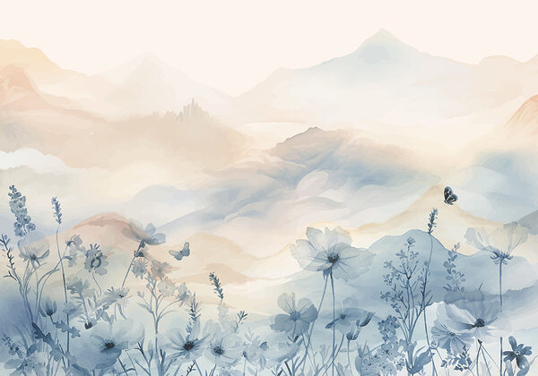 Painting of flowers and butterflies Painting of flowers and butterflies