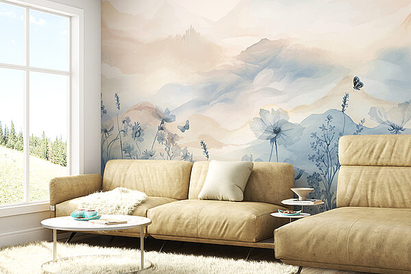 Painting of flowers and butterflies Painting of flowers and butterflies