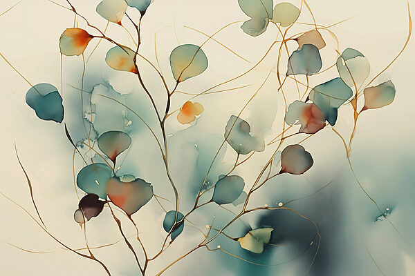 Painting of a plant with leaves Painting of a plant with leaves