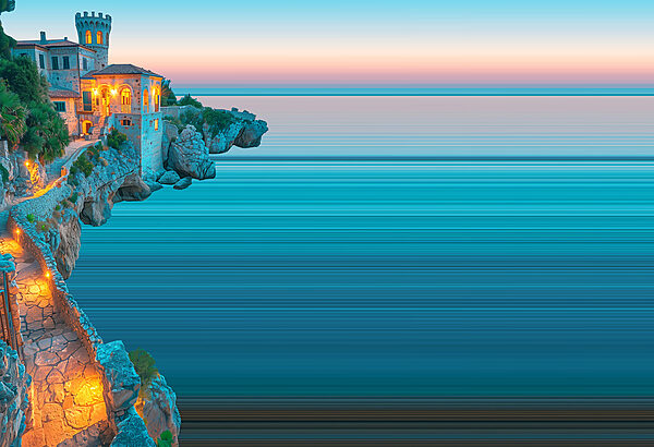 Building on a cliff above water Building on a cliff above water