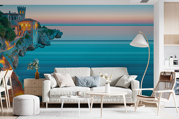 Building on a cliff above water Building on a cliff above water