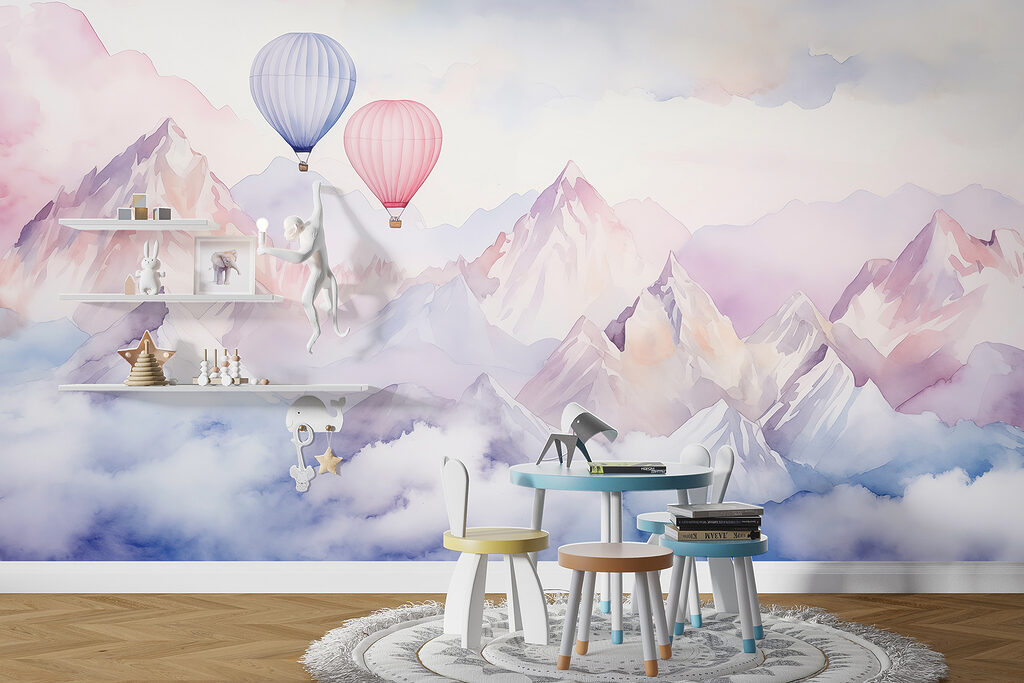 Group of hot air balloons in the sky over mountains w01786pir8r 1024x683 - Group of hot air balloons in the sky over mountains