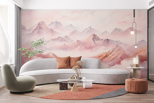 Painting of mountains and clouds Painting of mountains and clouds