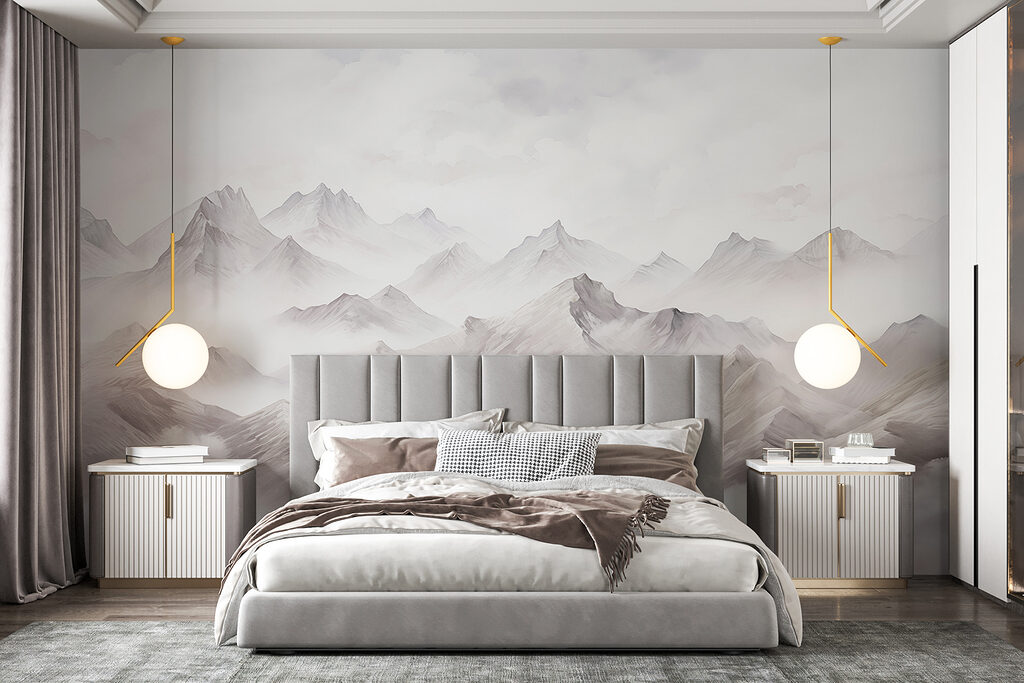 Mountain range with clouds Mountain range with clouds