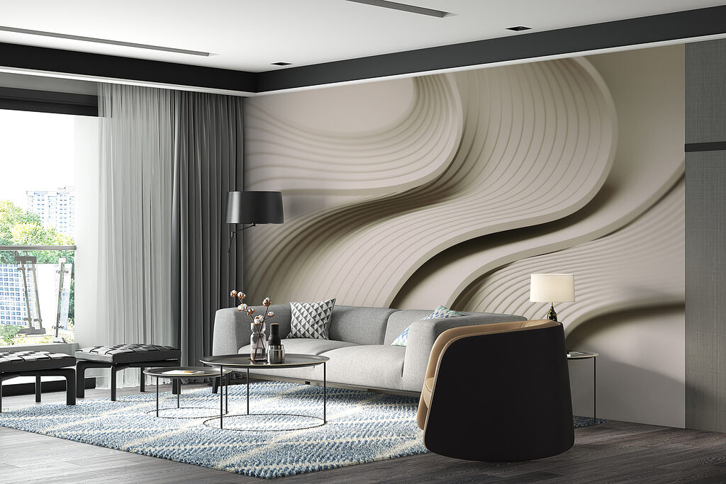 White and grey wavy lines White and grey wavy lines