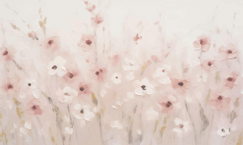 Painting of flowers on a white background