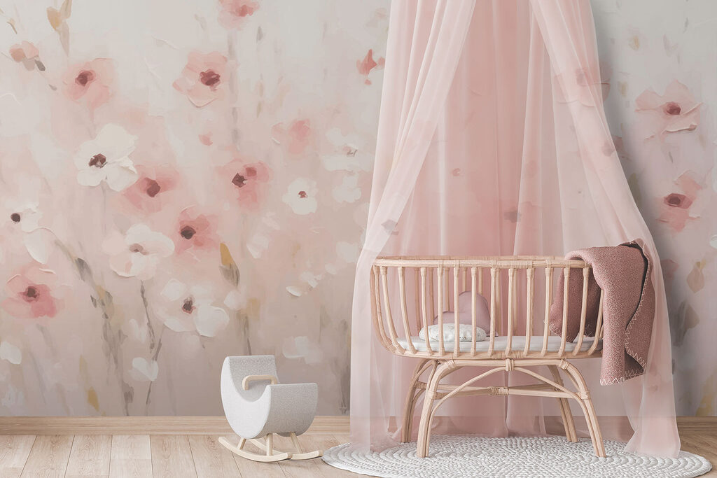 Painting of flowers on a white background