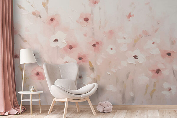 Painting of flowers on a white background