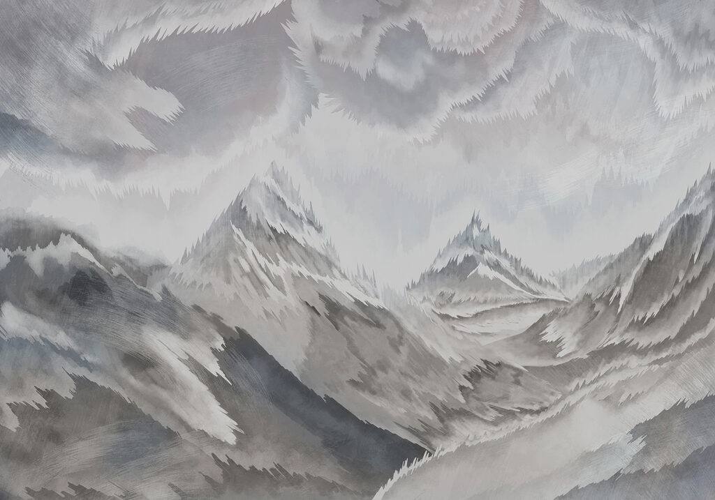 Painting of mountains and clouds Painting of mountains and clouds