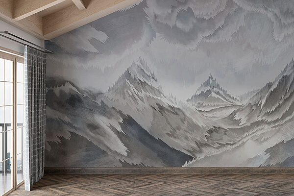 Painting of mountains and clouds Painting of mountains and clouds
