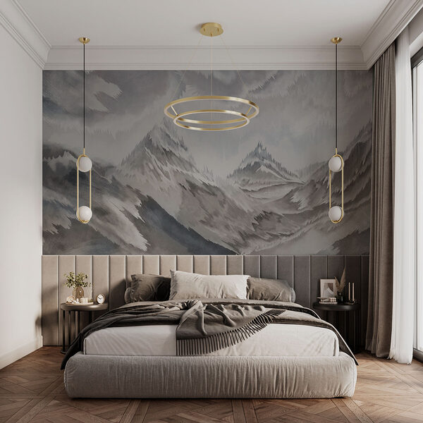 Painting of mountains and clouds Painting of mountains and clouds