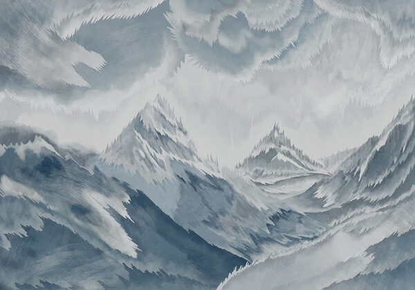 Painting of mountains and clouds Painting of mountains and clouds