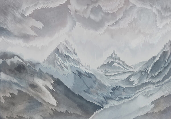 Painting of mountains and clouds Painting of mountains and clouds