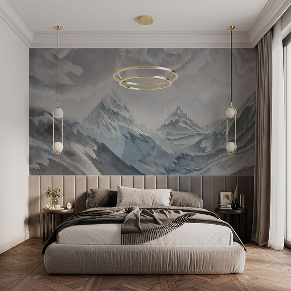 Painting of mountains and clouds Painting of mountains and clouds