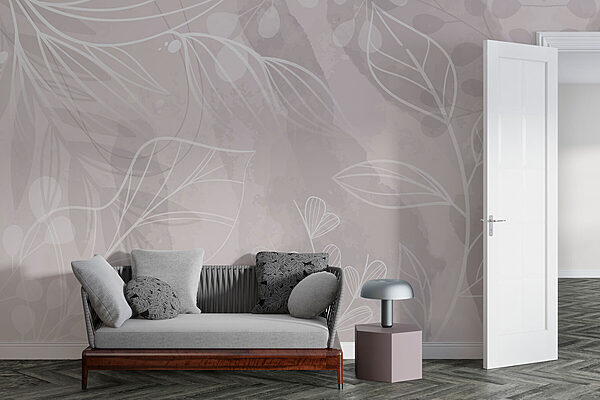 White and gray background with leaves White and gray background with leaves