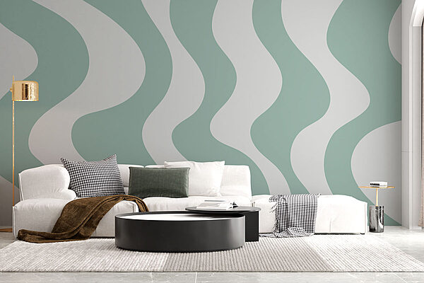 Green and white wavy lines Green and white wavy lines