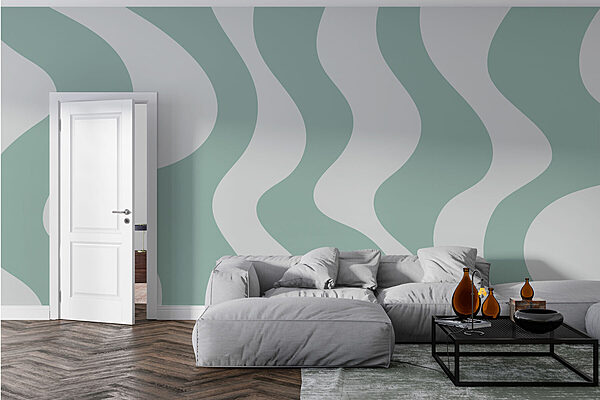 Green and white wavy lines Green and white wavy lines