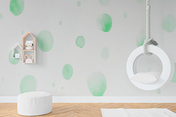 White surface with green dots White surface with green dots