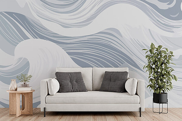 White and gray waves White and gray waves
