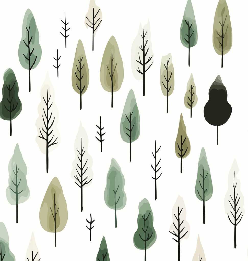 Pattern of trees on a white background Pattern of trees on a white background