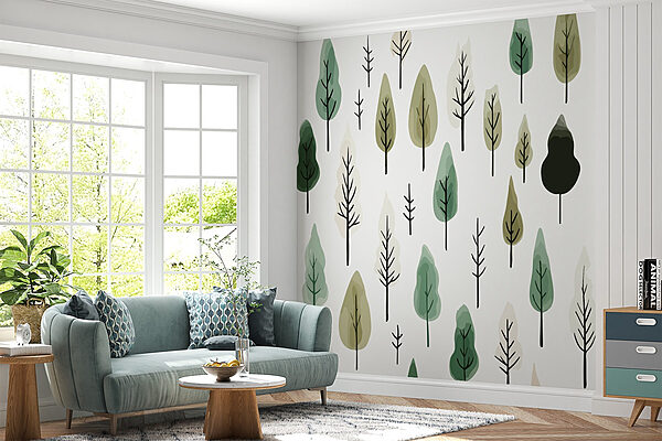 Pattern of trees on a white background Pattern of trees on a white background