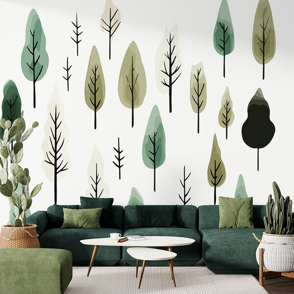 Pattern of trees on a white background Pattern of trees on a white background