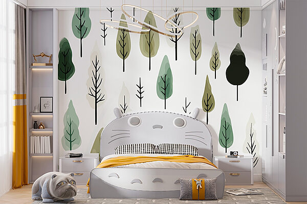 Pattern of trees on a white background Pattern of trees on a white background