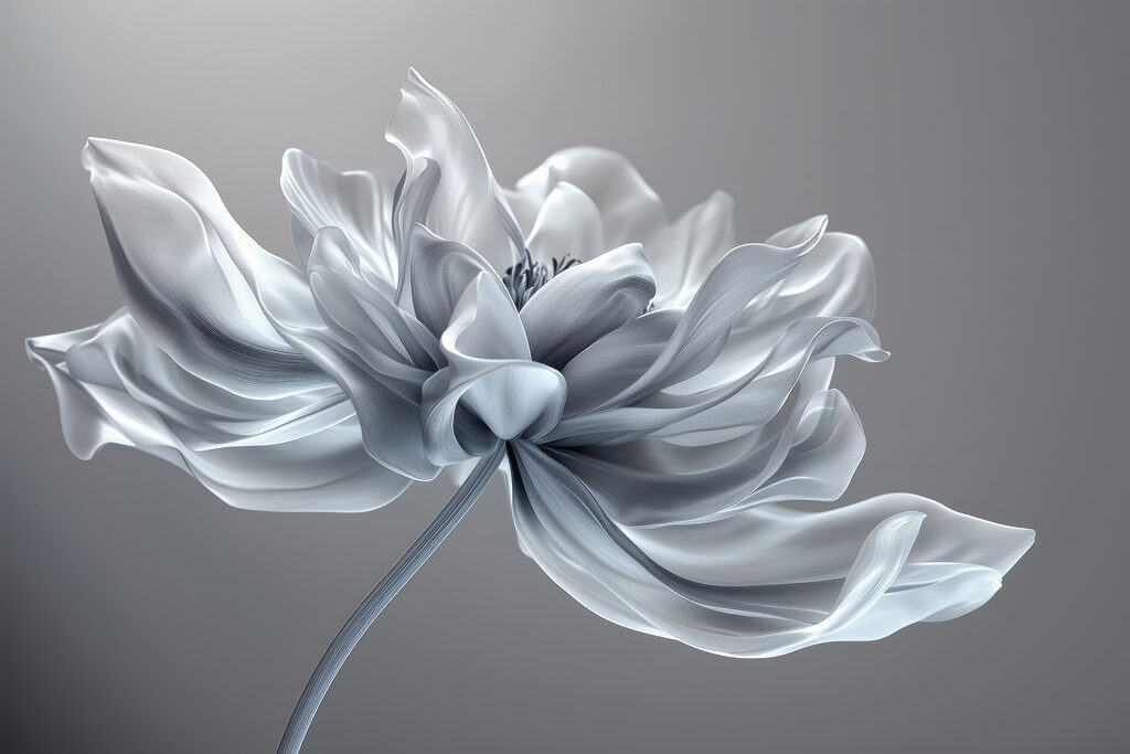 White flower with a long stem White flower with a long stem