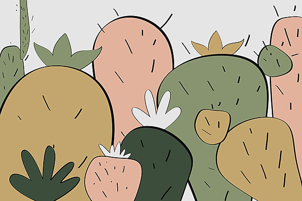 Group of cactuses with different shapes Group of cactuses with different shapes
