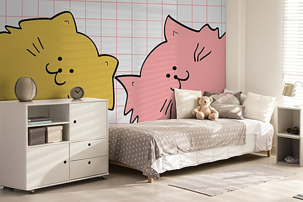 Yellow and pink cat Yellow and pink cat