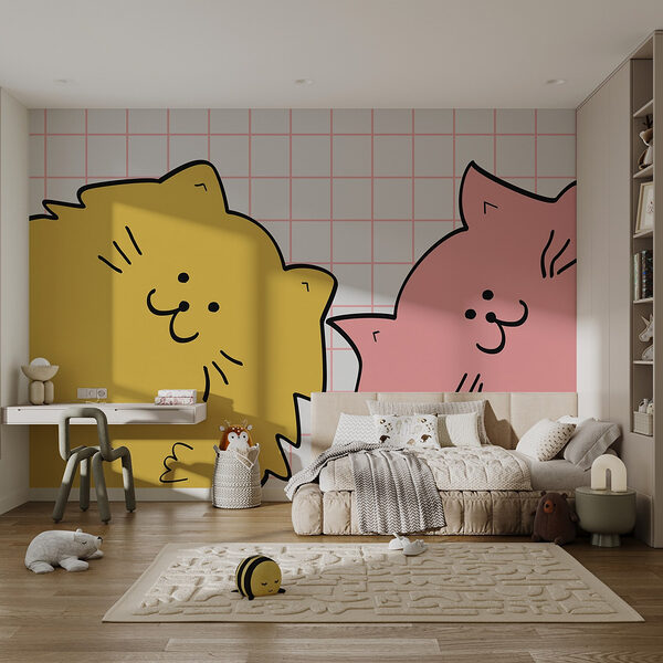 Yellow and pink cat Yellow and pink cat