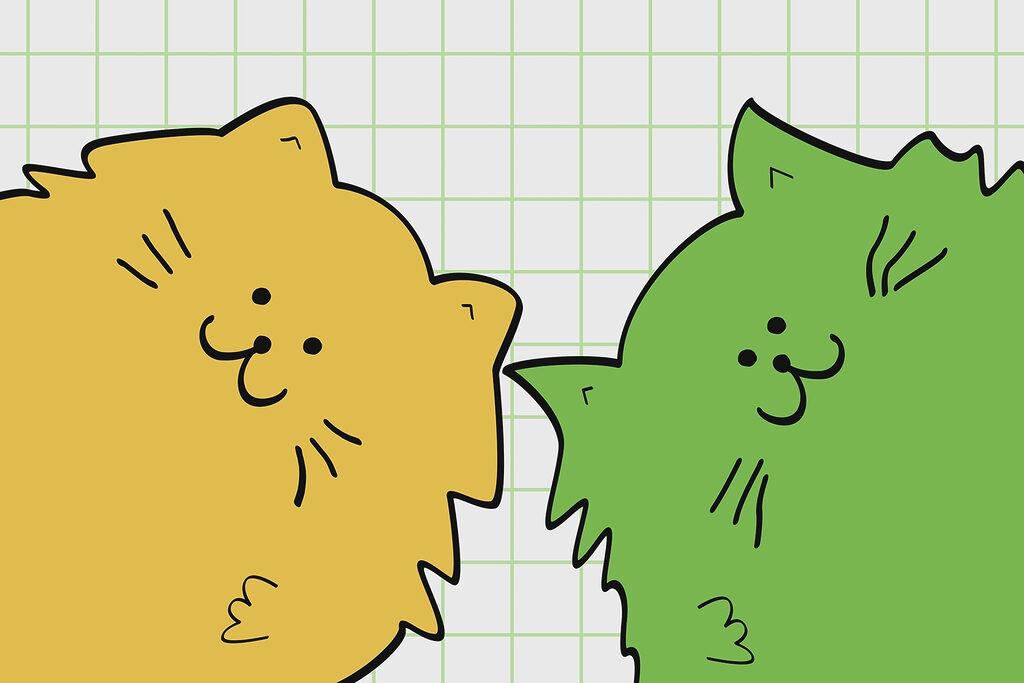 Yellow and green cat Yellow and green cat