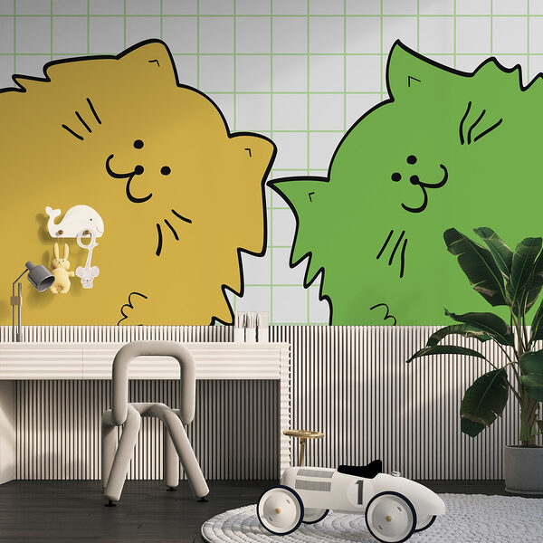 Yellow and green cat Yellow and green cat