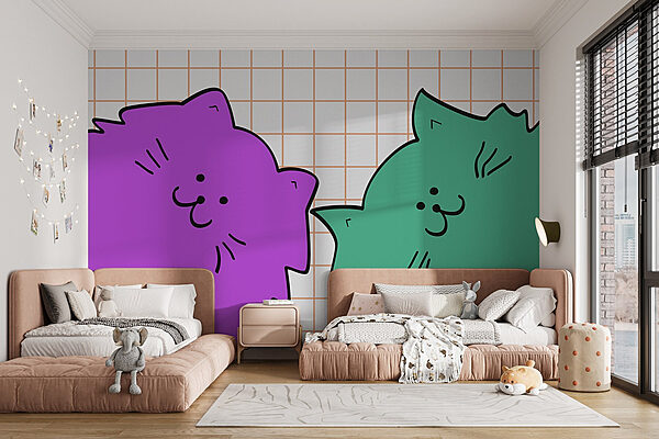 Purple and green cat Purple and green cat