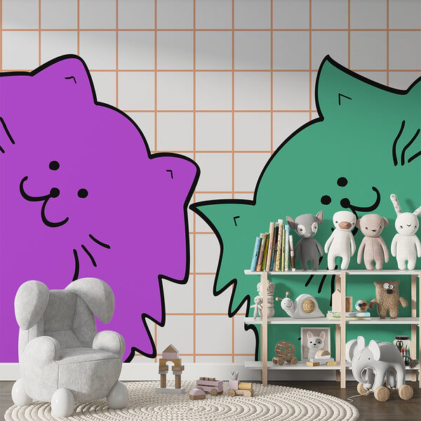Purple and green cat Purple and green cat