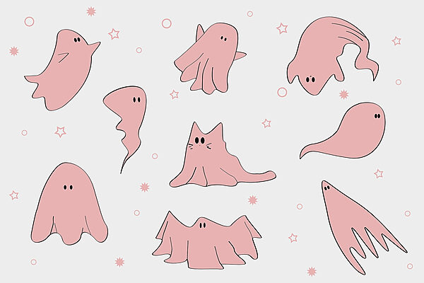 Set of pink ghosts Set of pink ghosts