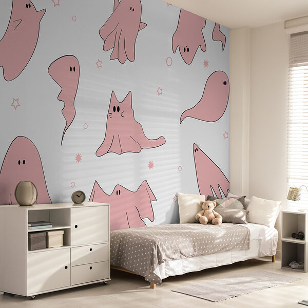 Set of pink ghosts Set of pink ghosts