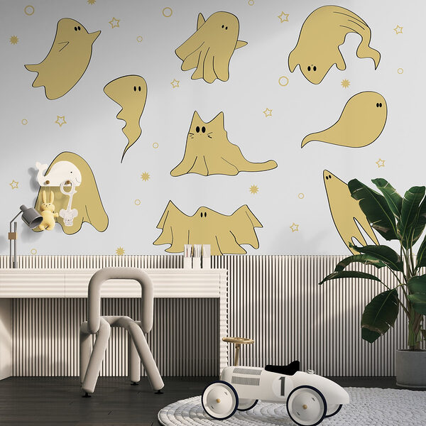 Set of cartoon ghosts Set of cartoon ghosts
