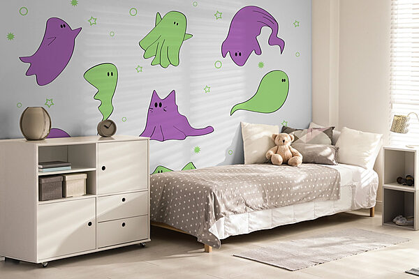Set of cartoon ghosts Set of cartoon ghosts