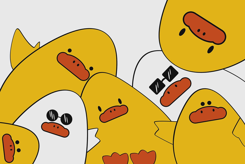 Group of yellow ducks Group of yellow ducks