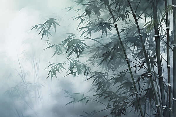 Bamboo trees in the fog Bamboo trees in the fog