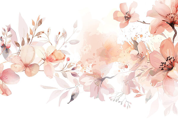 Painting of flowers and leaves Painting of flowers and leaves