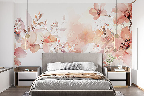 Painting of flowers and leaves Painting of flowers and leaves
