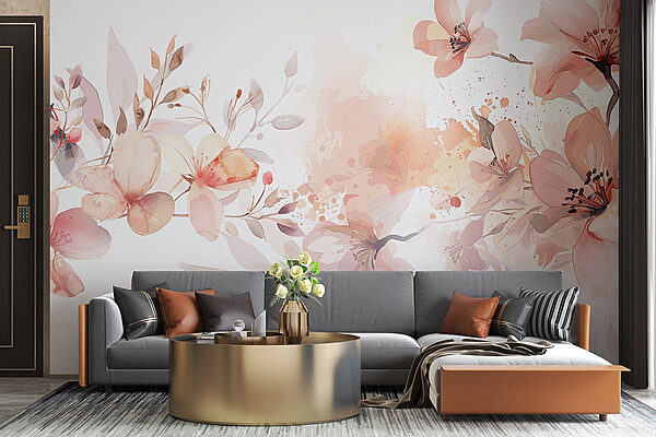 Painting of flowers and leaves Painting of flowers and leaves