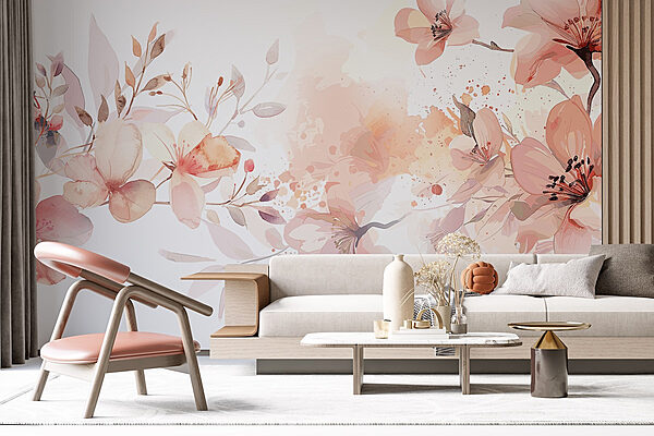 Painting of flowers and leaves Painting of flowers and leaves