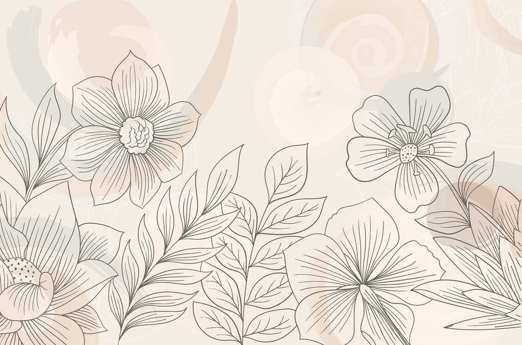 Drawing of flowers and leaves Drawing of flowers and leaves