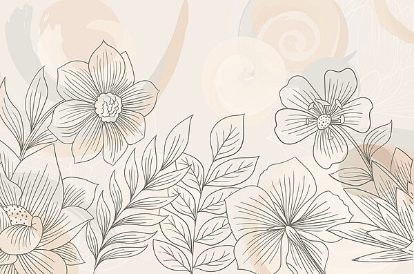 Drawing of flowers and leaves Drawing of flowers and leaves